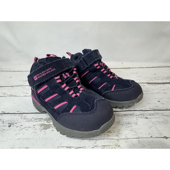 Mountain Warehouse Kids Boots US 10C Navy Pink Hiking Walking Outdoor - Picture 1 of 5